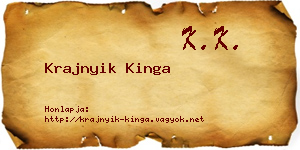 Krajnyik Kinga névjegykártya